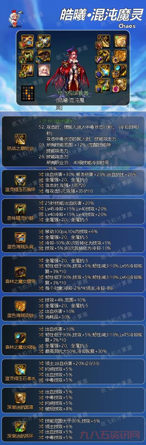 平民玩家必看：dnf混沌魔灵刷图加点平民方案！