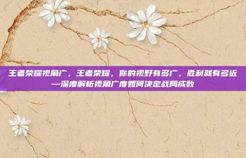 王者荣耀视角广，王者荣耀，你的视野有多广，胜利就有多近—深度解析视角广度如何决定战局成败