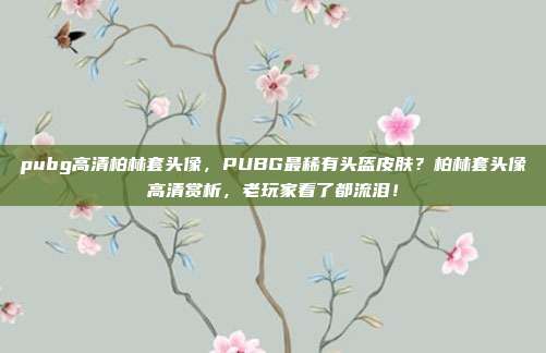 pubg高清柏林套头像，PUBG最稀有头盔皮肤？柏林套头像高清赏析，老玩家看了都流泪！