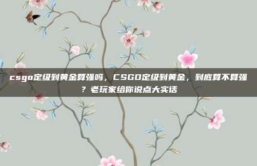 csgo定级到黄金算强吗，CSGO定级到黄金，到底算不算强？老玩家给你说点大实话