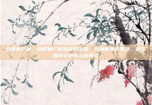 合肥碎尸案，合肥碎尸案背后的沉思，当城市暗影笼罩，我们如何守护内心的光亮