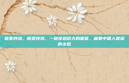 板栗炖鸡，板栗炖鸡，一碗穿越秋天的暖意，藏着中国人最深的乡愁