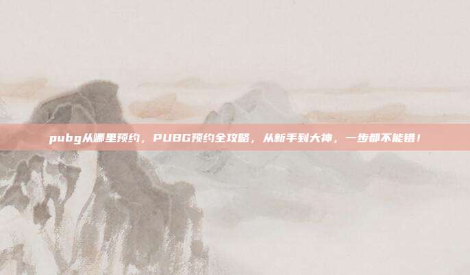 pubg从哪里预约,PUBG预约全攻略,从新手到大神,一步都不能错!