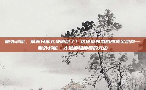 腹外斜肌,别再只练六块腹肌了!这块被你忽略的黄金肌肉—腹外斜肌,才是腰粗腰痛的元凶