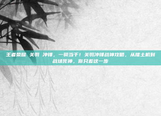 王者荣耀 关羽 冲锋,一骑当千!关羽冲锋战神攻略,从推土机到战场死神,你只差这一步