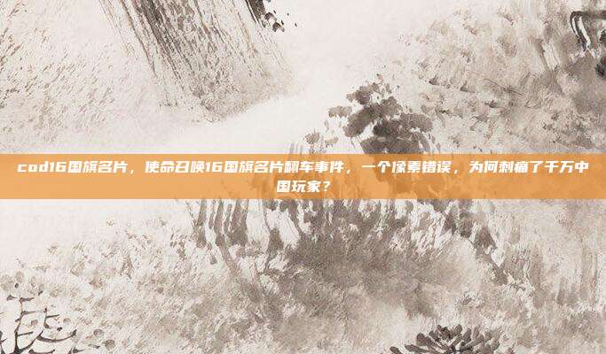 cod16国旗名片,使命召唤16国旗名片翻车事件,一个像素错误,为何刺痛了千万中国玩家?