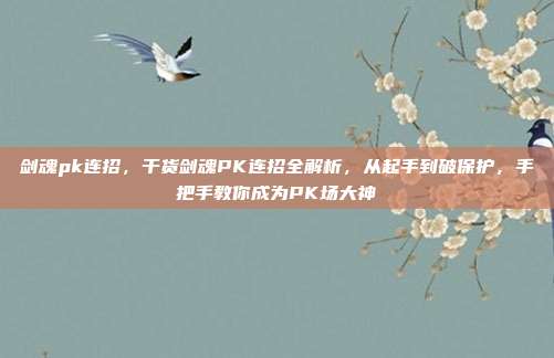 剑魂pk连招,干货剑魂PK连招全解析,从起手到破保护,手把手教你成为PK场大神