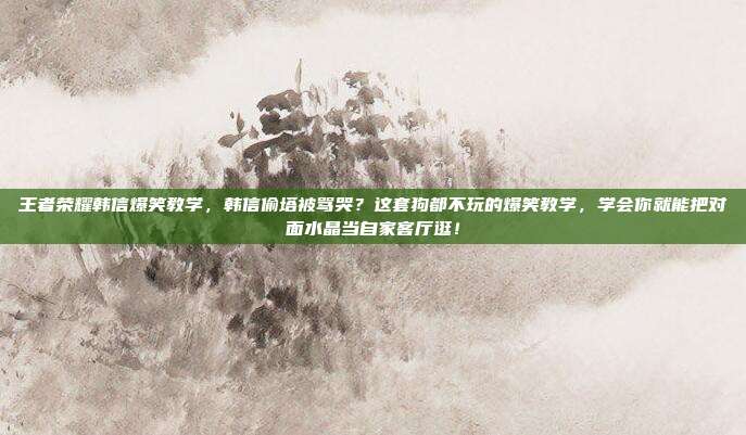 王者荣耀韩信爆笑教学,韩信偷塔被骂哭?这套狗都不玩的爆笑教学,学会你就能把对面水晶当自家客厅逛!