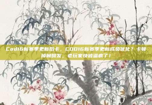 Cod16新赛季更新后卡,COD16新赛季更新成负优化?卡顿掉帧频发,老玩家快被逼疯了!