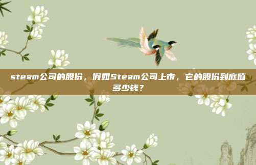 steam公司的股份,假如Steam公司上市,它的股份到底值多少钱?