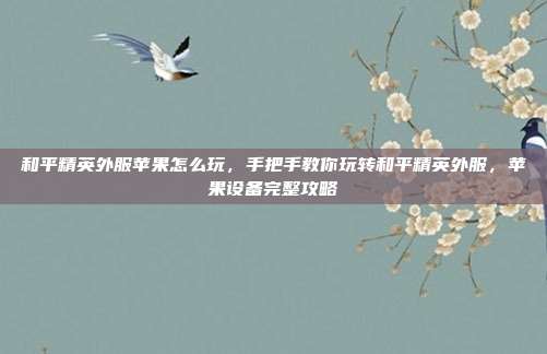 和平精英外服苹果怎么玩,手把手教你玩转和平精英外服,苹果设备完整攻略