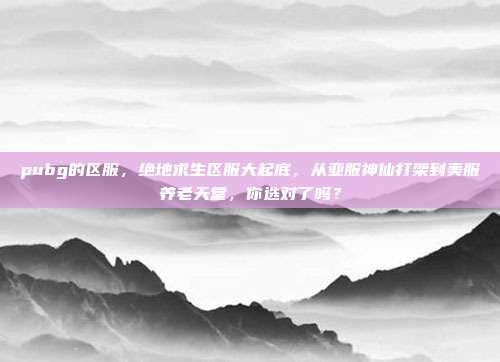 pubg的区服,绝地求生区服大起底,从亚服神仙打架到美服养老天堂,你选对了吗?