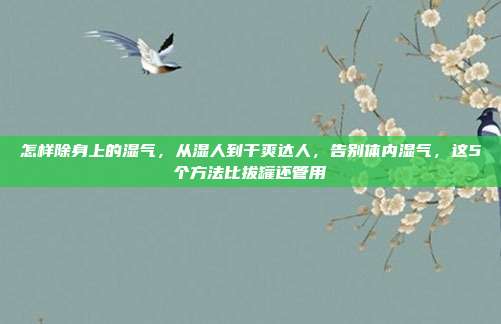 怎样除身上的湿气,从湿人到干爽达人,告别体内湿气,这5个方法比拔罐还管用