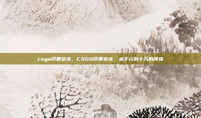 csgo印第安龙,CSGO印第安龙,从千元到十万的传奇