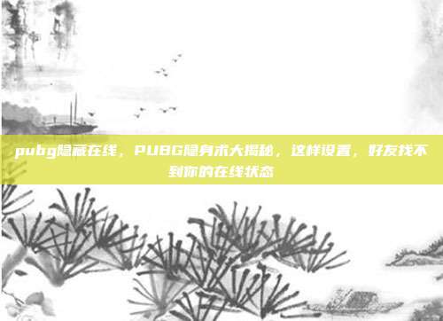 pubg隐藏在线,PUBG隐身术大揭秘,这样设置,好友找不到你的在线状态