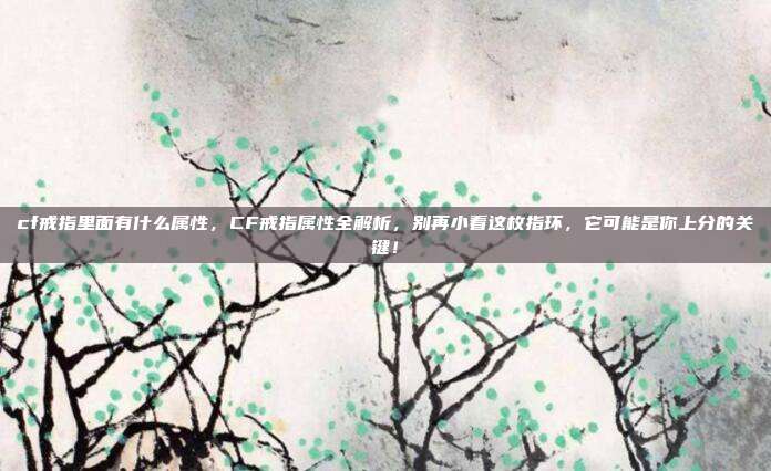 cf戒指里面有什么属性，CF戒指属性全解析，别再小看这枚指环，它可能是你上分的关键！