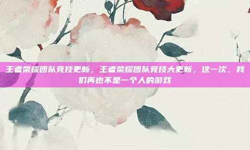 王者荣耀团队竞技更新,王者荣耀团队竞技大更新,这一次,我们再也不是一个人的游戏