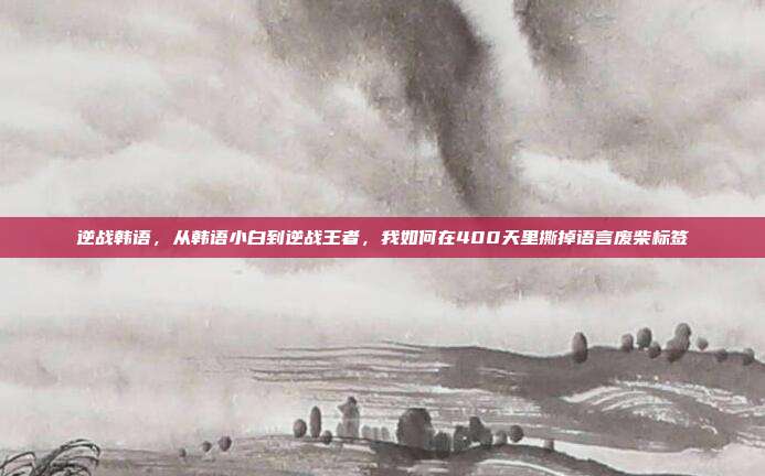 逆战韩语，从韩语小白到逆战王者，我如何在400天里撕掉语言废柴标签
