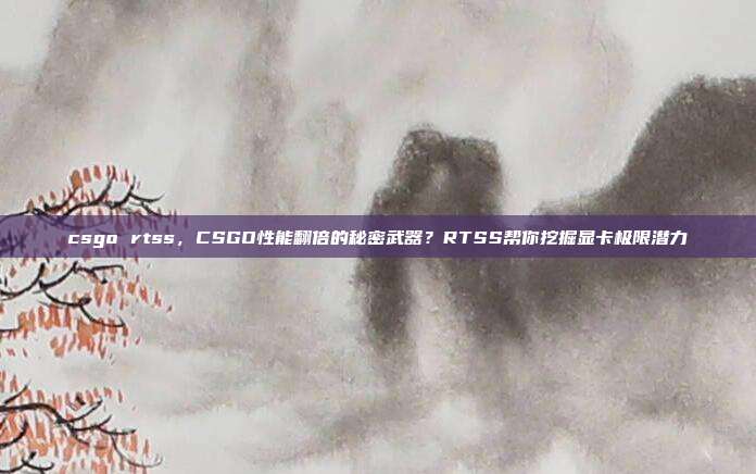csgo rtss,CSGO性能翻倍的秘密武器?RTSS帮你挖掘显卡极限潜力