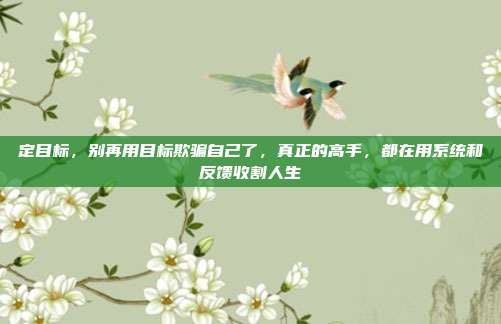 定目标,别再用目标欺骗自己了,真正的高手,都在用系统和反馈收割人生