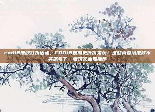 cod16皮肤打折活动,COD16皮肤史低价来袭!这些真香限定款不买就亏了,老玩家血泪推荐