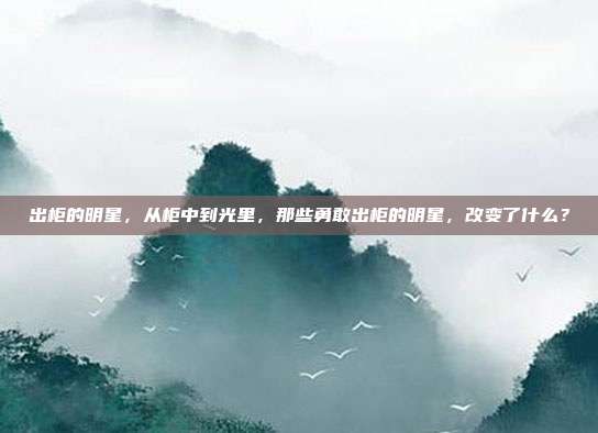 出柜的明星，从柜中到光里，那些勇敢出柜的明星，改变了什么？