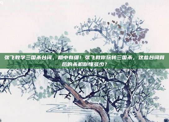 张飞教学三国杀台词,粗中有细!张飞教你玩转三国杀,这些台词背后的杀机你懂多少?