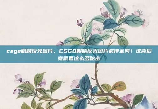 csgo眼睛反光图片,CSGO眼睛反光图片疯传全网!这背后竟藏着这么多秘密