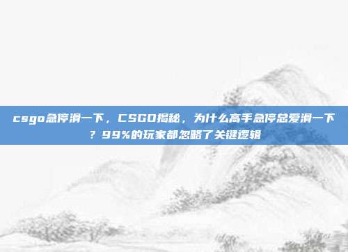 csgo急停滑一下,CSGO揭秘,为什么高手急停总爱滑一下?99%的玩家都忽略了关键逻辑