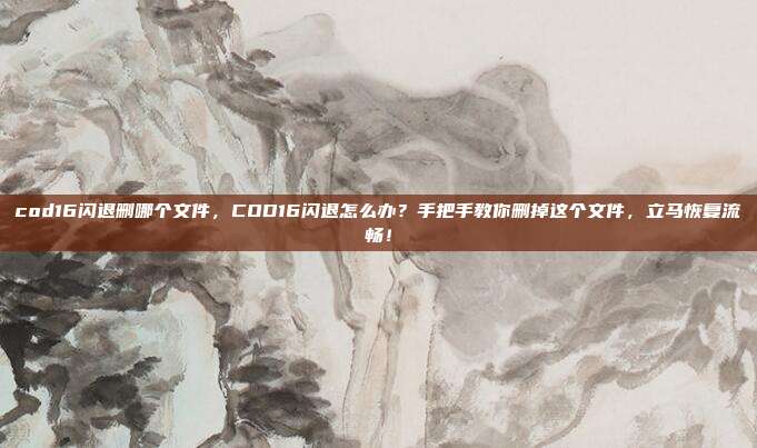 cod16闪退删哪个文件,COD16闪退怎么办?手把手教你删掉这个文件,立马恢复流畅!