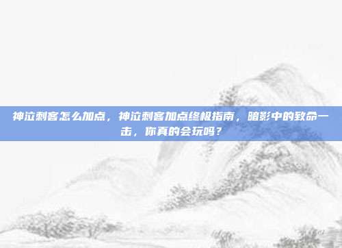 神泣刺客怎么加点，神泣刺客加点终极指南，暗影中的致命一击，你真的会玩吗？