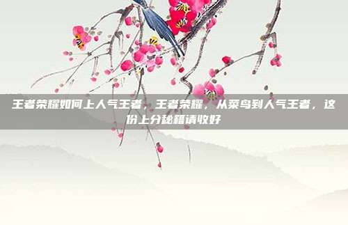 王者荣耀如何上人气王者,王者荣耀,从菜鸟到人气王者,这份上分秘籍请收好