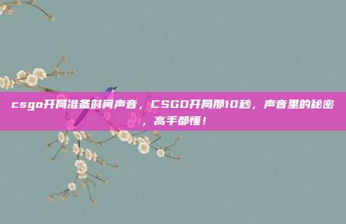csgo开局准备时间声音,CSGO开局那10秒,声音里的秘密,高手都懂!
