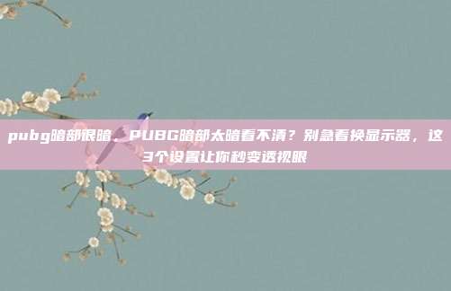 pubg暗部很暗,PUBG暗部太暗看不清?别急着换显示器,这3个设置让你秒变透视眼