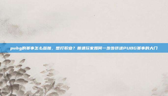 pubg的赛事怎么参加,想打职业?普通玩家如何一步步挤进PUBG赛事的大门