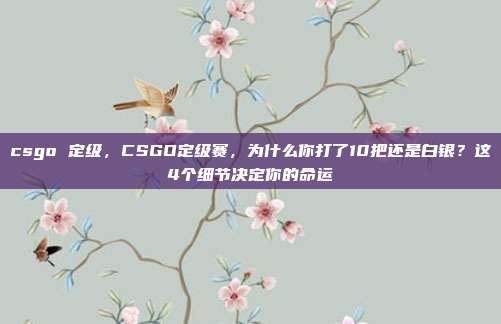 csgo 定级,CSGO定级赛,为什么你打了10把还是白银?这4个细节决定你的命运