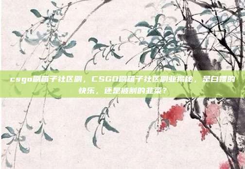 csgo刷箱子社区副,CSGO刷箱子社区副业揭秘,是白嫖的快乐,还是被割的韭菜?