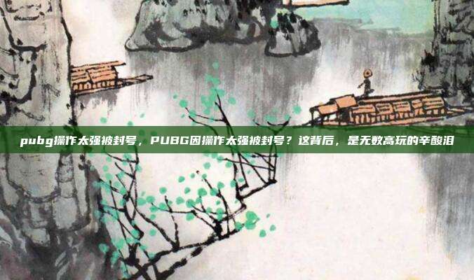 pubg操作太强被封号,PUBG因操作太强被封号?这背后,是无数高玩的辛酸泪