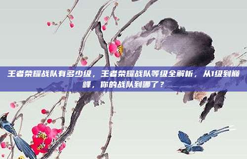 王者荣耀战队有多少级,王者荣耀战队等级全解析,从1级到巅峰,你的战队到哪了?