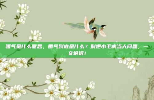 嗳气是什么意思,嗳气到底是什么?别把小毛病当大问题,一文讲透!