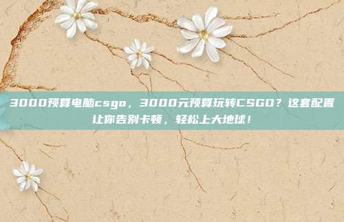 3000预算电脑csgo，3000元预算玩转CSGO？这套配置让你告别卡顿，轻松上大地球！