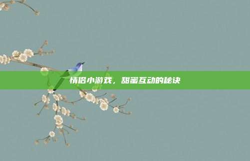 情侣小游戏，甜蜜互动的秘诀