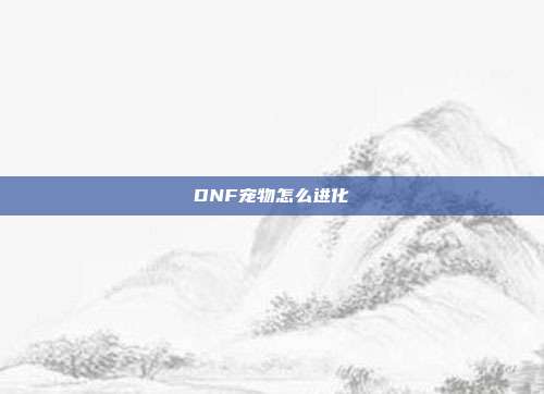 DNF宠物怎么进化