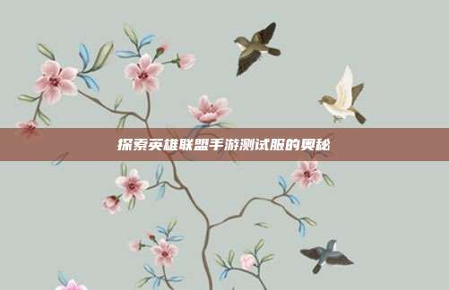 探索英雄联盟手游测试服的奥秘