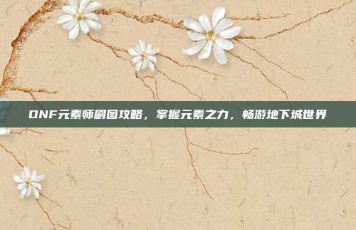 DNF元素师刷图攻略，掌握元素之力，畅游地下城世界
