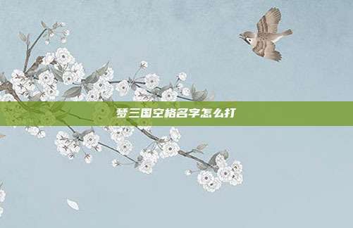 梦三国空格名字怎么打
