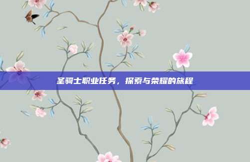 圣骑士职业任务,探索与荣耀的旅程