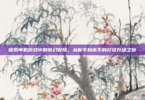 探索单机游戏中的奇幻冒险,从新手到高手的打怪升级之旅