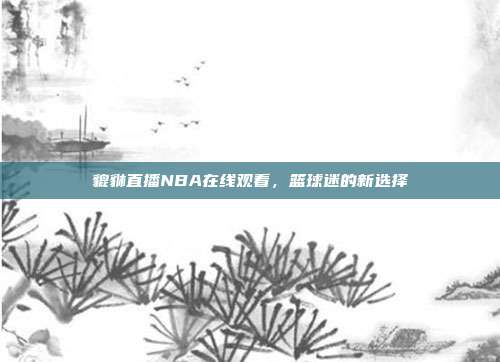 貔貅直播NBA在线观看,篮球迷的新选择