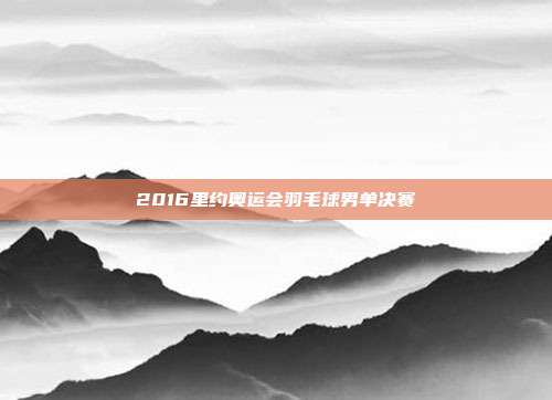 2016里约奥运会羽毛球男单决赛